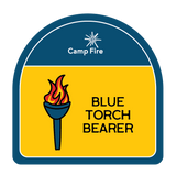 Blue Torch With Flames.
