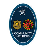 Fire department and police badge.