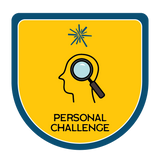 Silhouette of person with a profile view, magnifying glass on top.