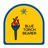 Blue Torch With Flames.