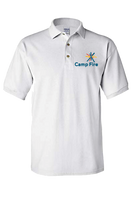 Camp Fire Embroidered Polo - White