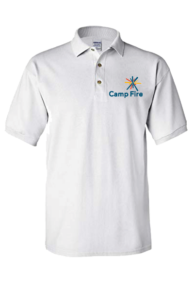 Camp Fire Embroidered Polo - White